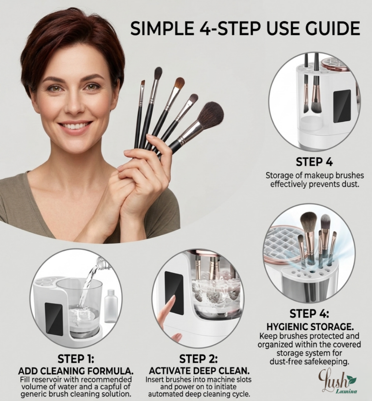 Lush Lumina Electric Makeup Brush Cleaner Dryer